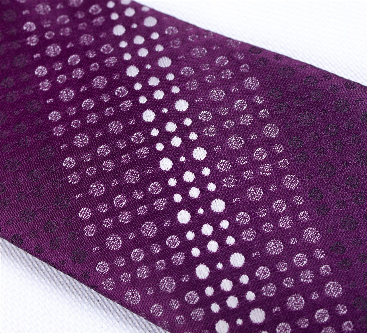 Purple Tie with White and Black Polka Dot