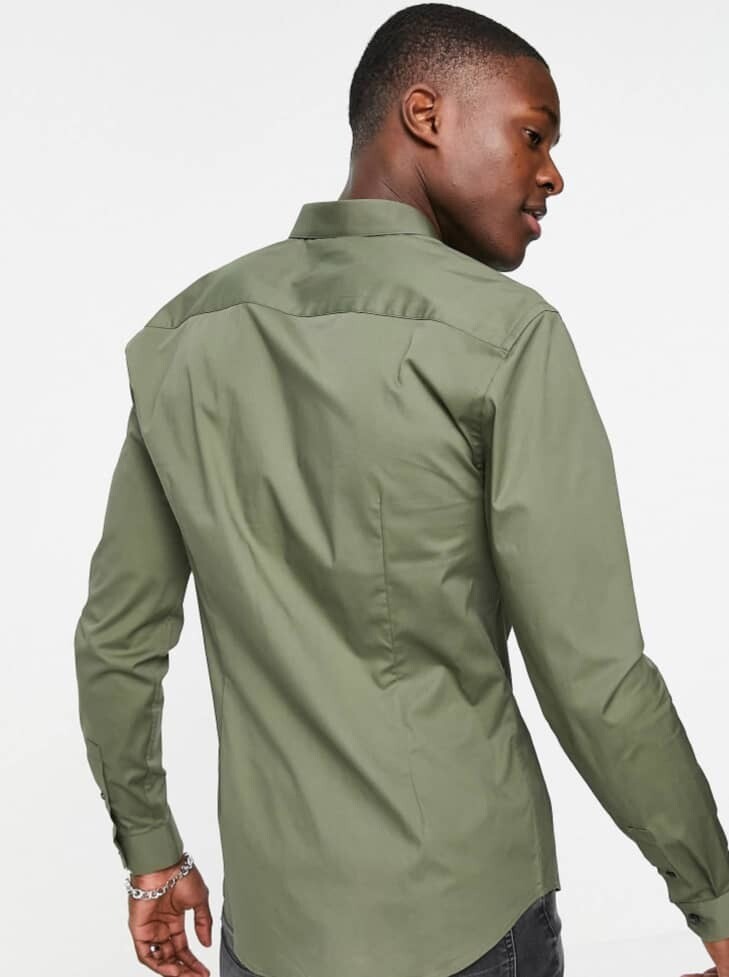 New Look Long Sleeve Muscle Fit Shirt