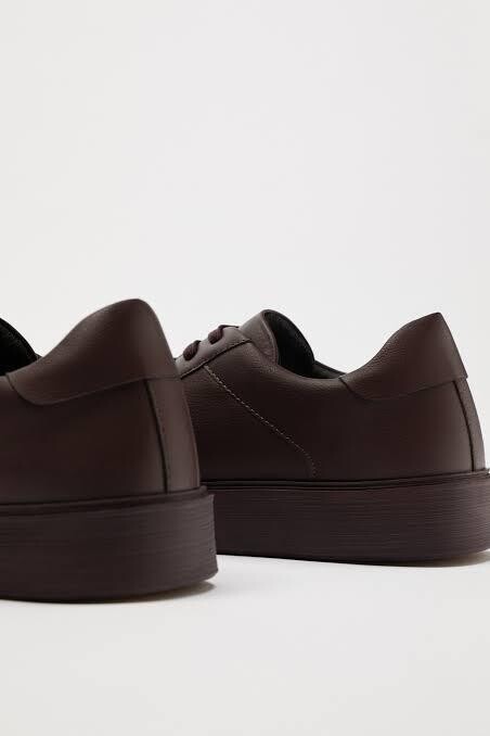 ZARA MONOCHROME BROWN SNEAKERS