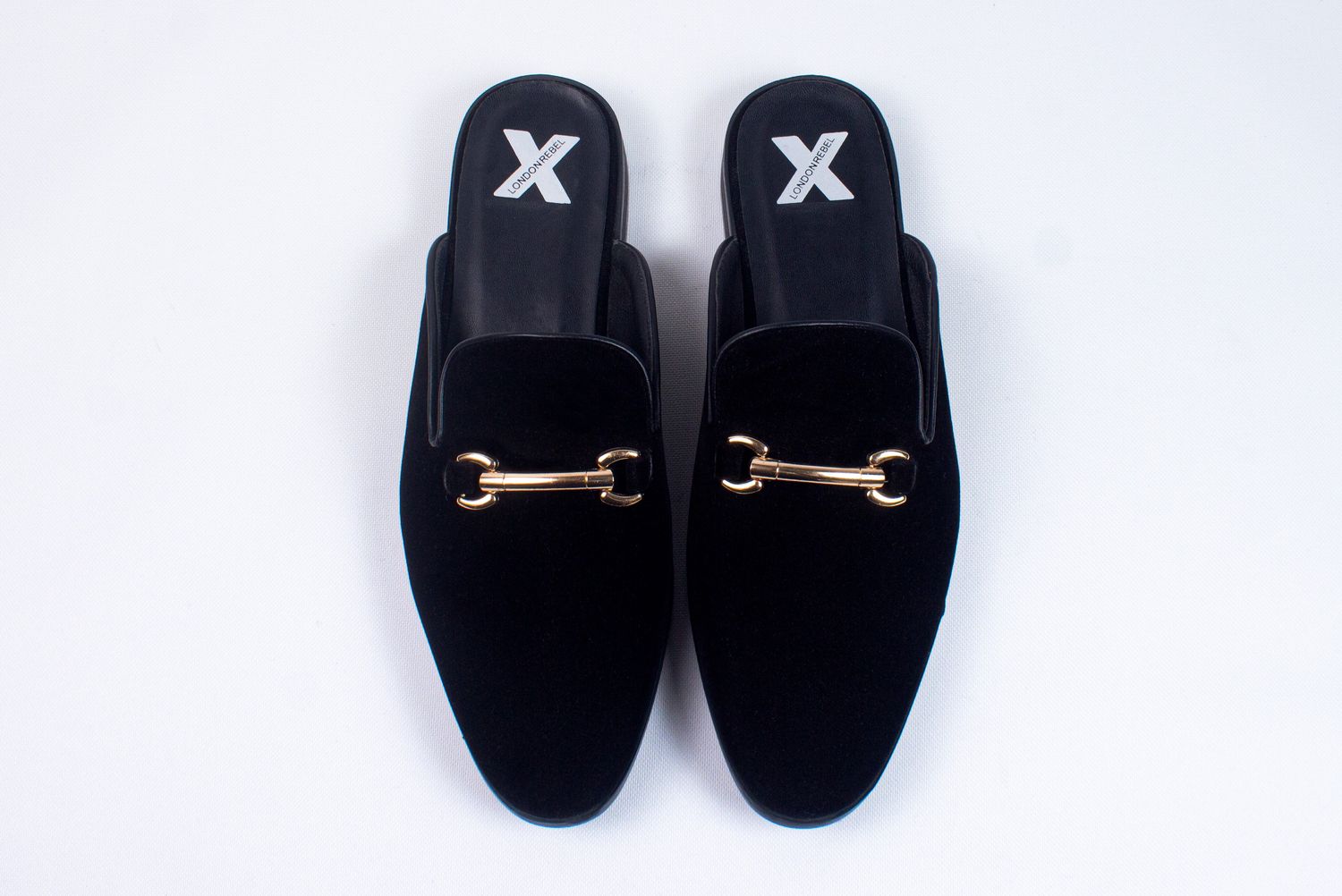 LONDON REBEL VELVET MULES