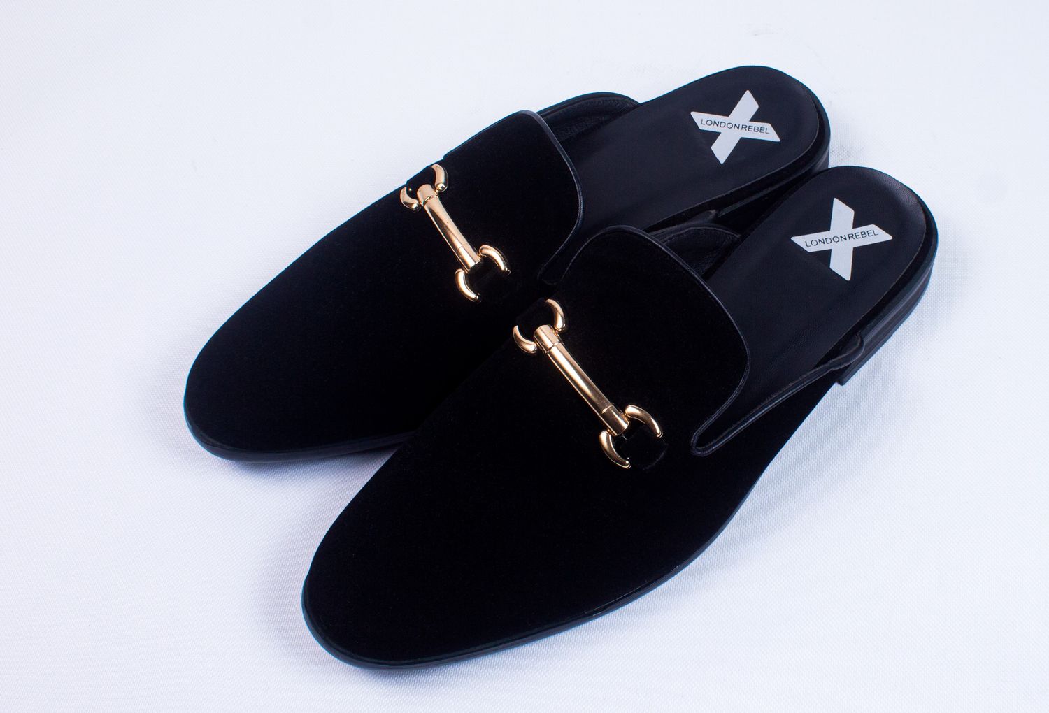 LONDON REBEL VELVET MULES