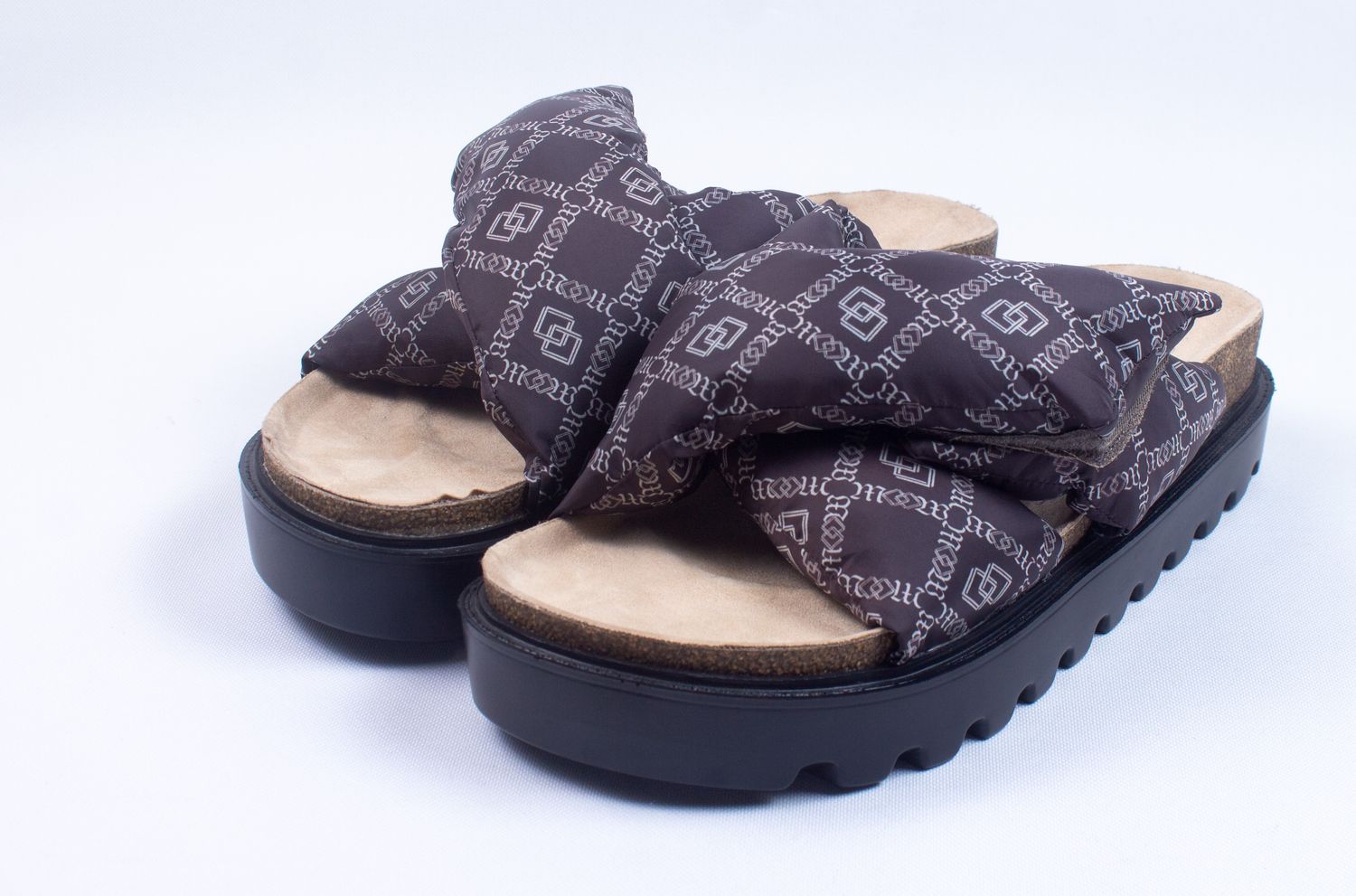 ASOS DESIGN Puffer Cross Strap Sandals