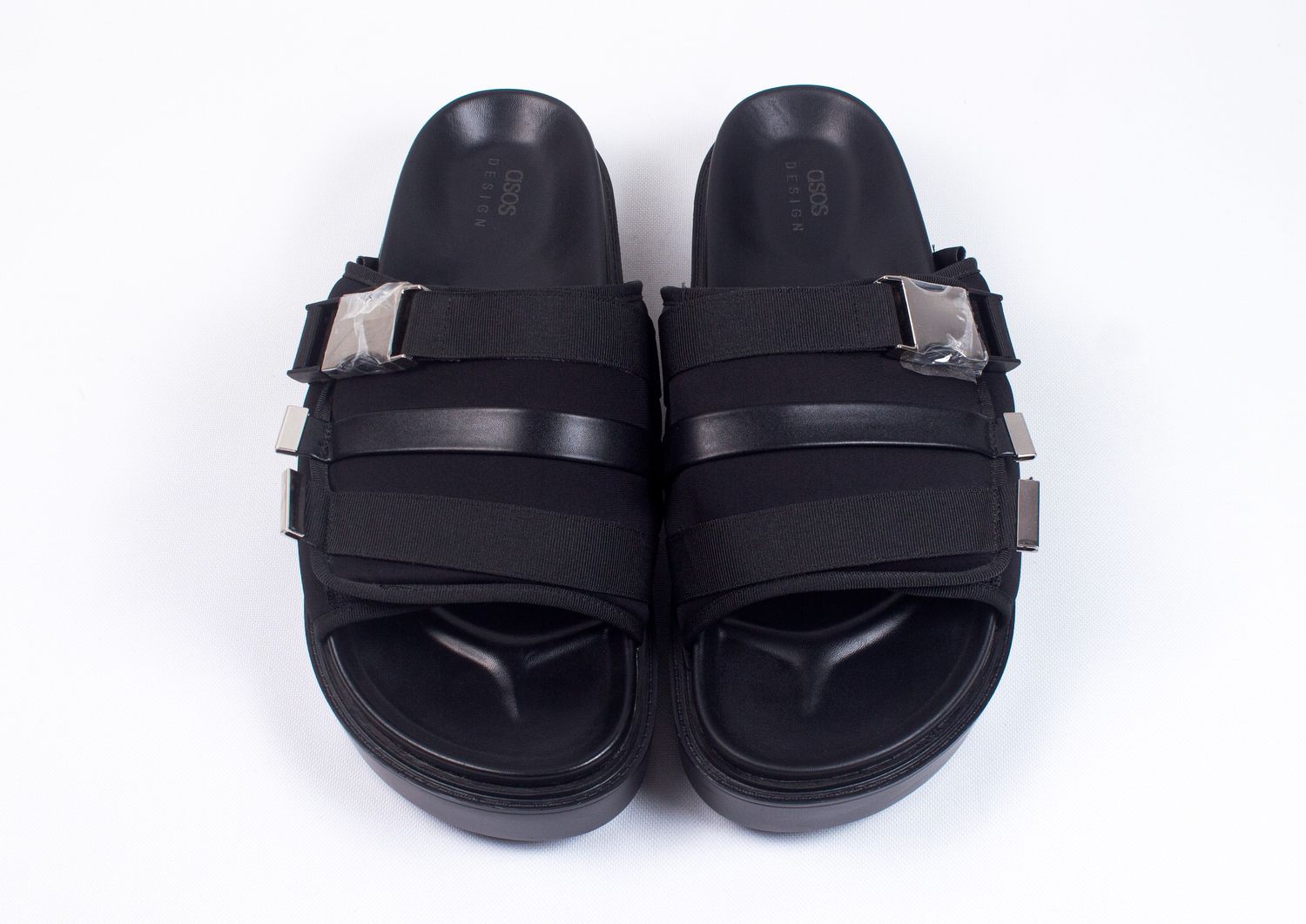 ASOS DESIGN CHUNKY STRAP SANDALS with Silver Hardware