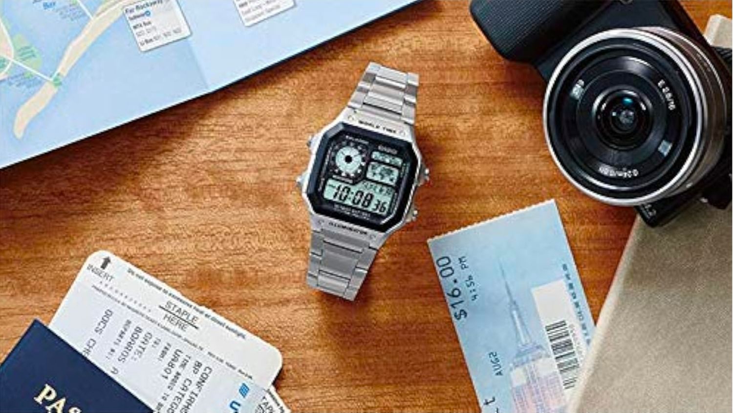 Casio Men's 1200WHD-1A Digital Quartz Watch Retro Steel