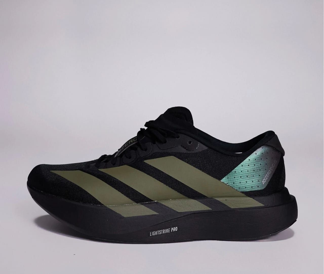 Adidas Running Adizero EVO Trainers In Black &amp; Khaki
