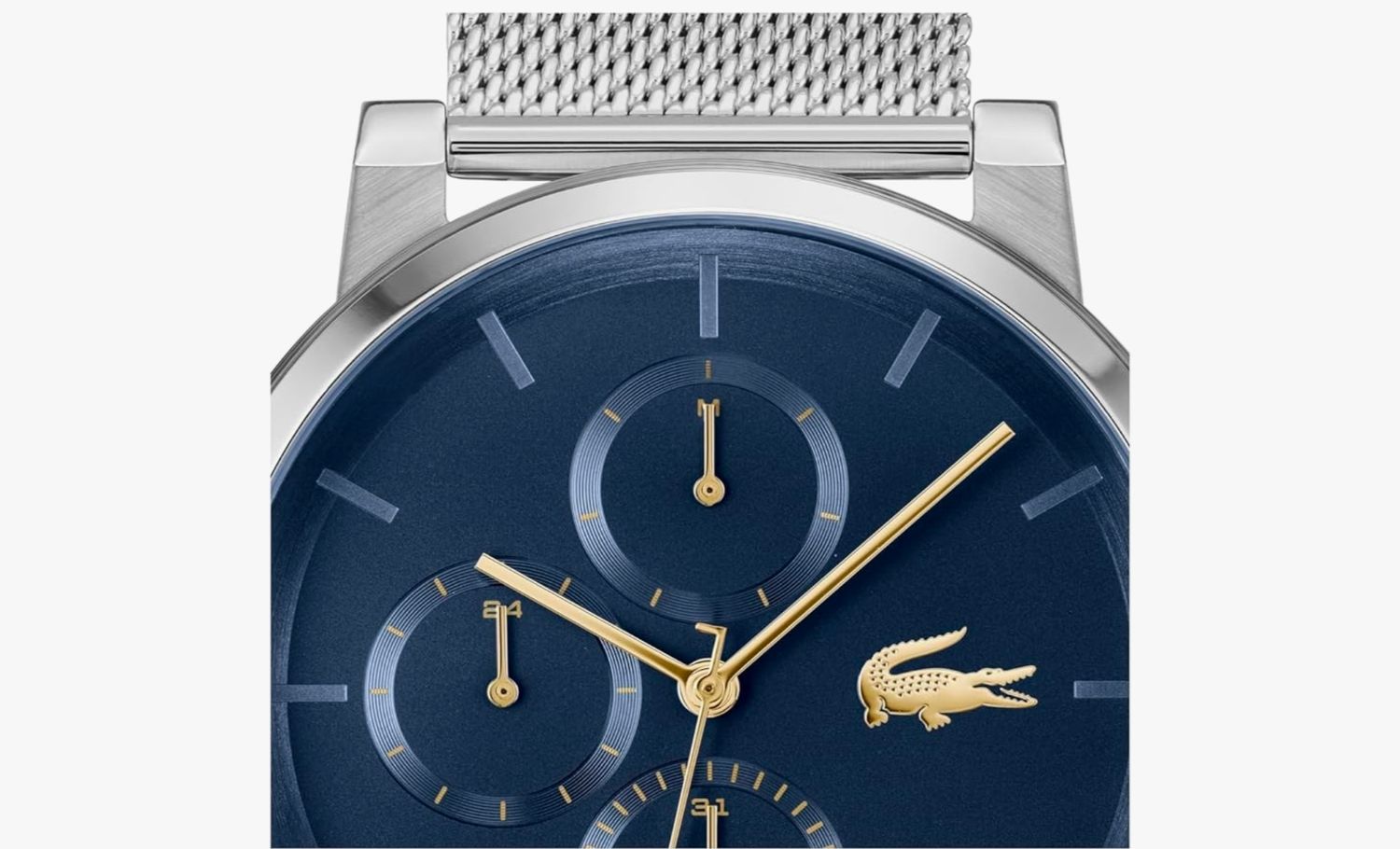 Lacoste Replay Men's Stainless Steel Watch With Blue &amp; Gold Dial.