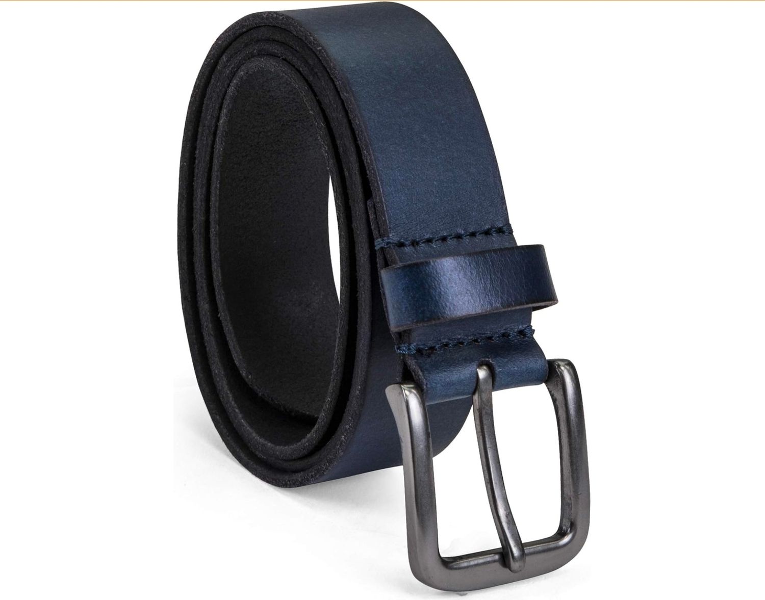 Timberland Classic Buckle Leather Belt In Navy Blue