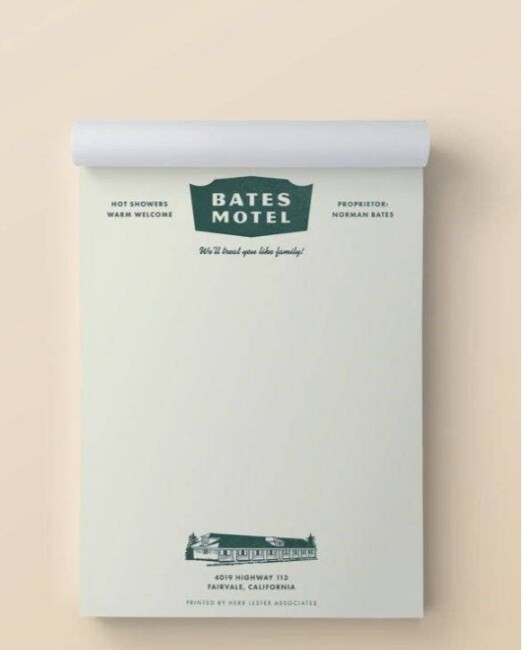 The Horror Notepad: Bates Motel by Herb Lester Associates