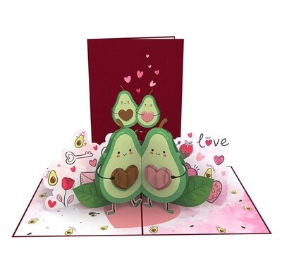 Avocado couple pop up card by Wonder Paper Art
