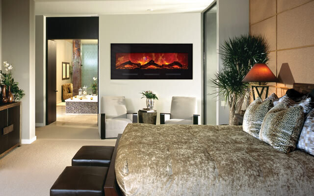 Amantii 50'' Built In or Wall Mount Electric Unit with Black Glass Surround, No Mood light