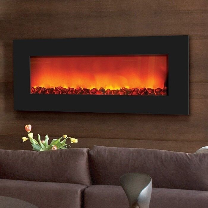 Sierra Flame Slim Wall Mount, Zero Clearance Electric Fireplace with 42