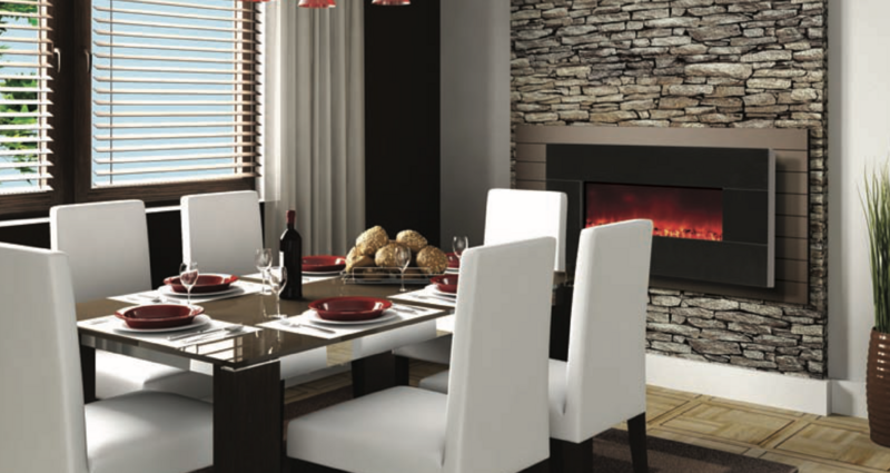 Amantii 58" Wall Mount Electric Fireplace- Black Granite