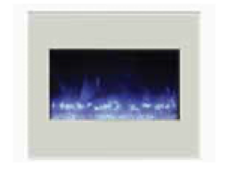 Amantii Zero Clearance 30" Electric Fireplace with White Glass Surround, Log set and 3 colours of glass