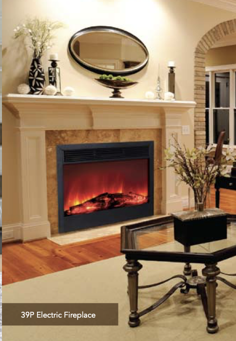 Amantii 33" Electric Fireplace Insert with Black Metal Surround