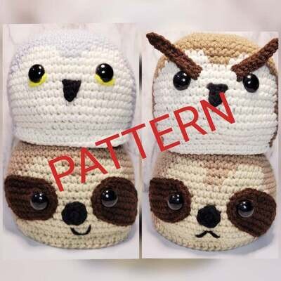 Reversible Sloth and Owl combo pattern