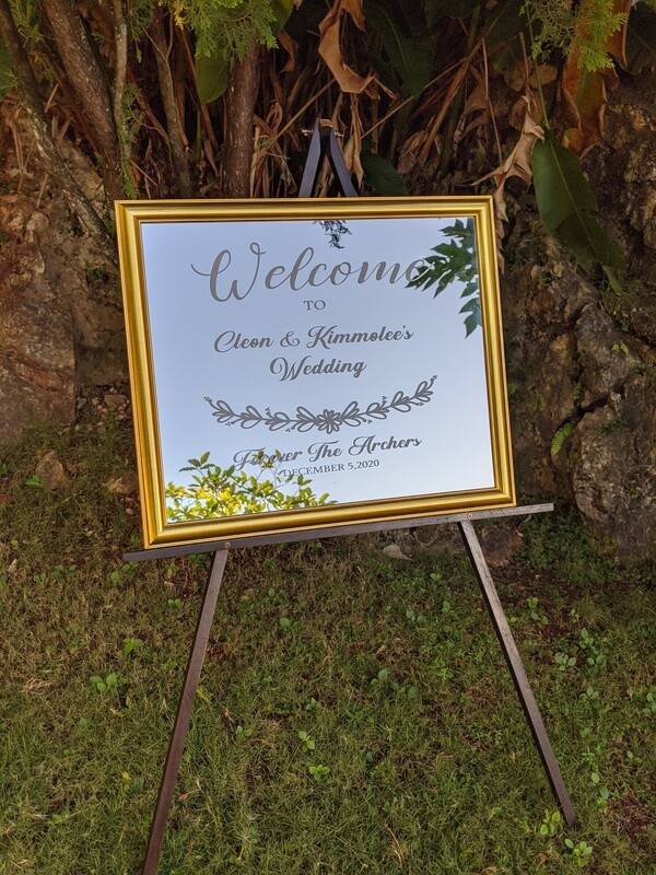 Framed Mirror Sign
