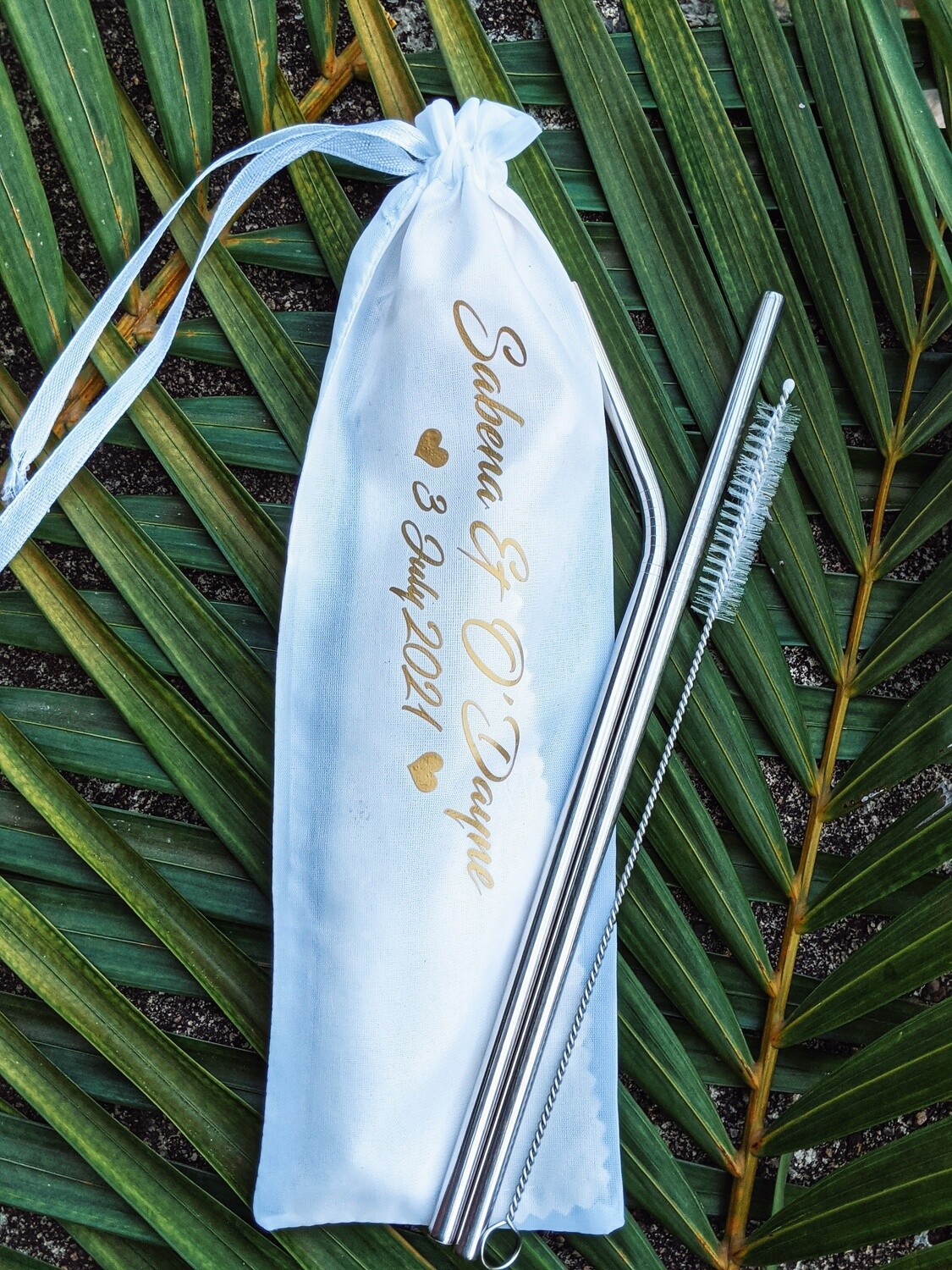 Metal Straws with Customized Bag