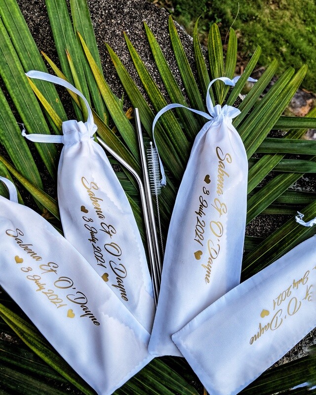 Metal Straws with Customized Bag
