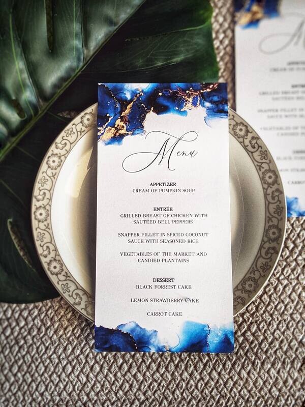 Cardstock Menu