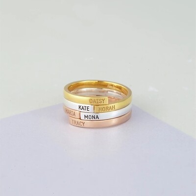 Custom Double Name Ring