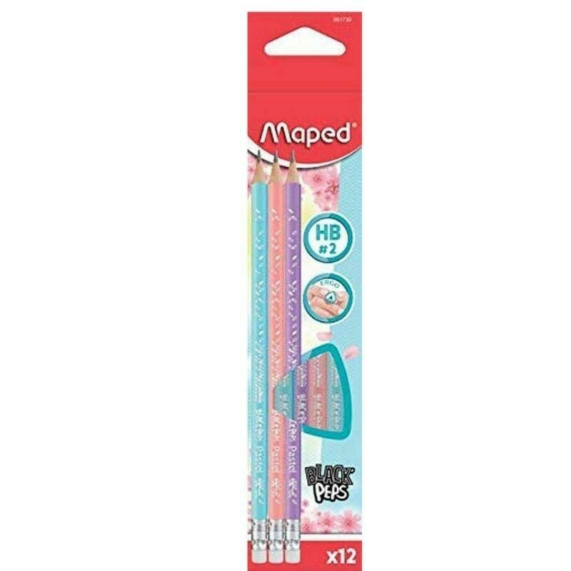 Black Peps Pastel HB Pencils (12 Pack)