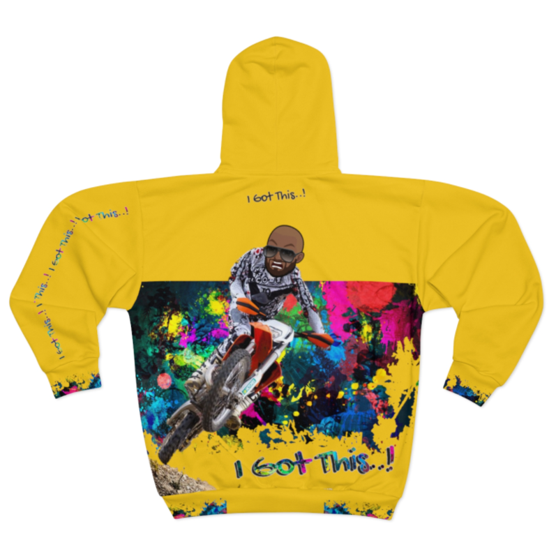 AOP Unisex Zip Hoodie-Yellow