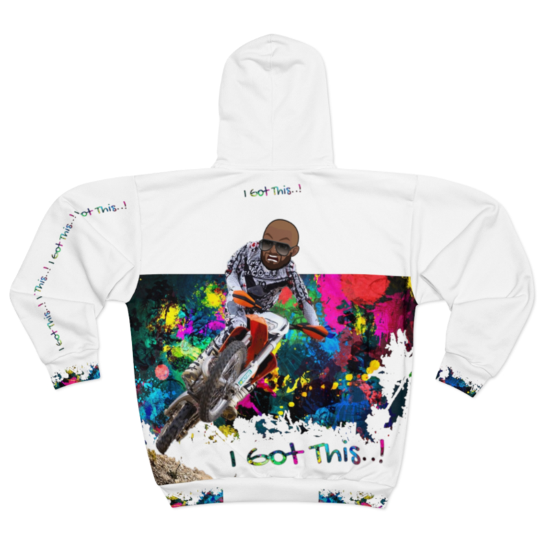 AOP Unisex Zip Hoodie-White
