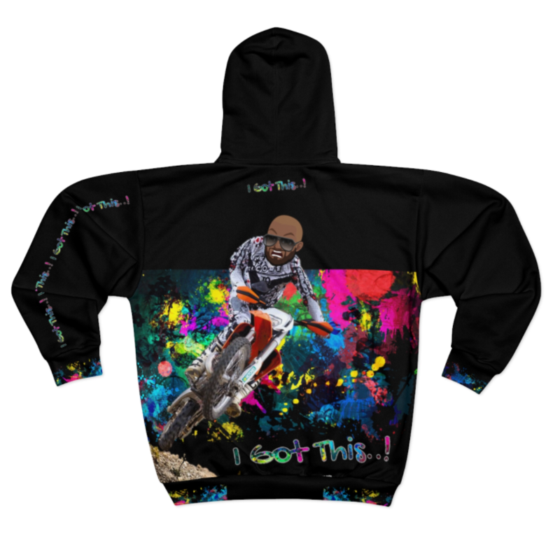 AOP Unisex Zip Hoodie-Black