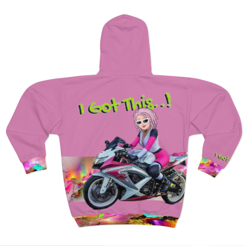 AOP Unisex Zip Hoodie-Pink