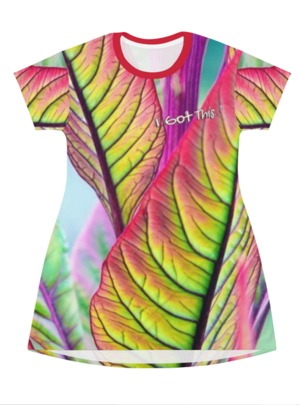 All Over Print T-Shirt Dress - Fragrance FLORA