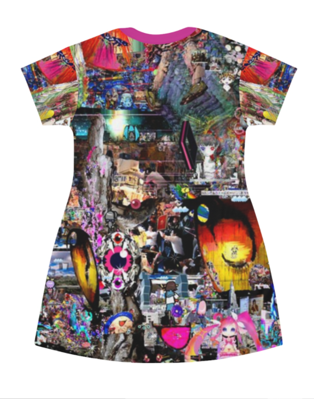 All Over Print T-Shirt Dress - Purple Maze