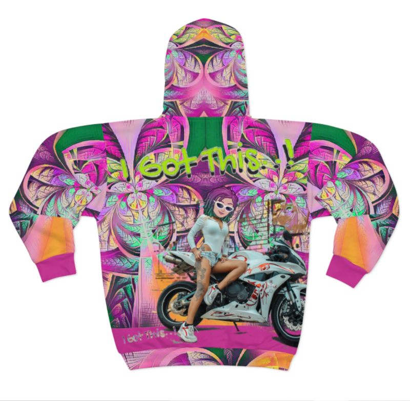 AOP Unisex Zip Hoodie-Pink Camo
