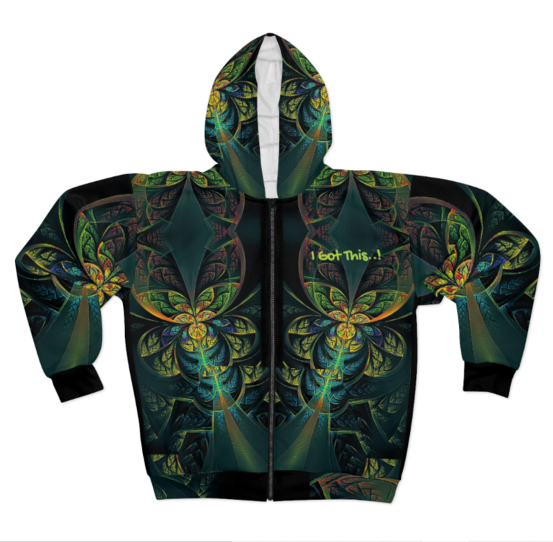 AOP Unisex Zip Hoodie-Green Camo