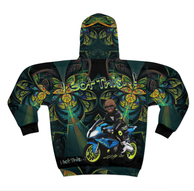 AOP Unisex Zip Hoodie-Green Camo