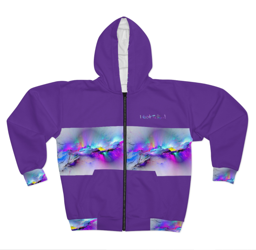 AOP Unisex Zip Hoodie-DARK PURPLE