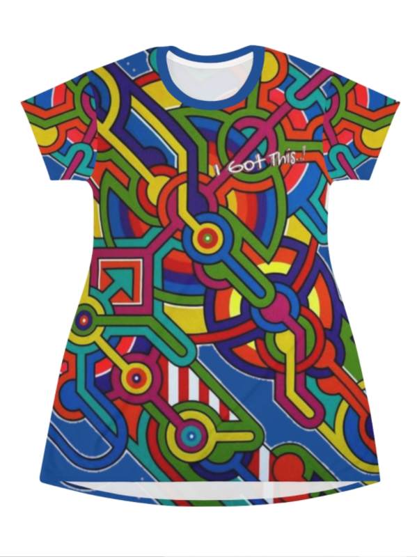All Over Print T-Shirt Dress - COLOUR CIRCUIT