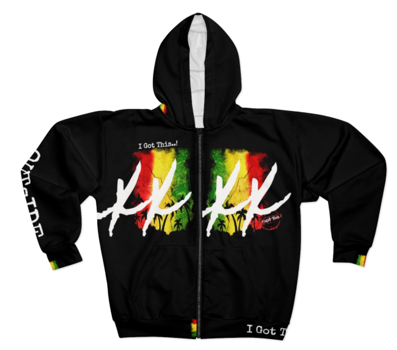 AOP Unisex Zip Hoodie-BLACK