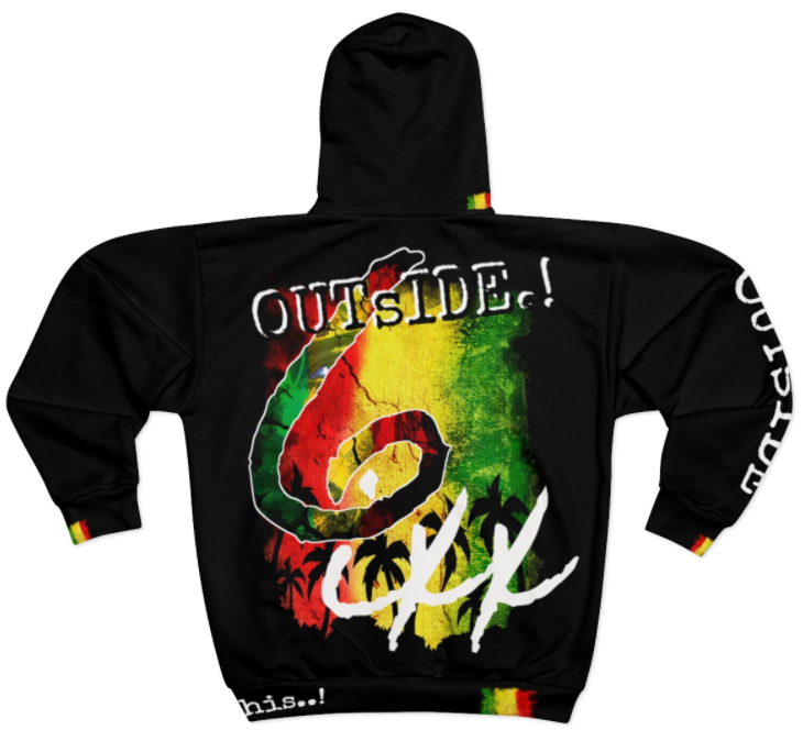 AOP Unisex Zip Hoodie-BLACK