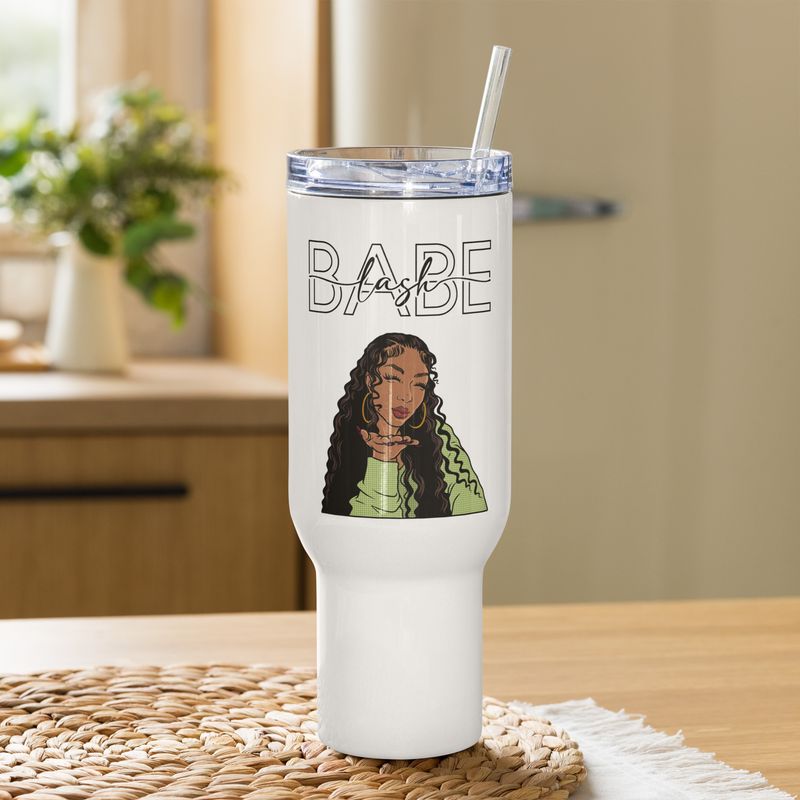 &quot;Lash Babe&quot; 40 oz. Travel Mug w/Handle