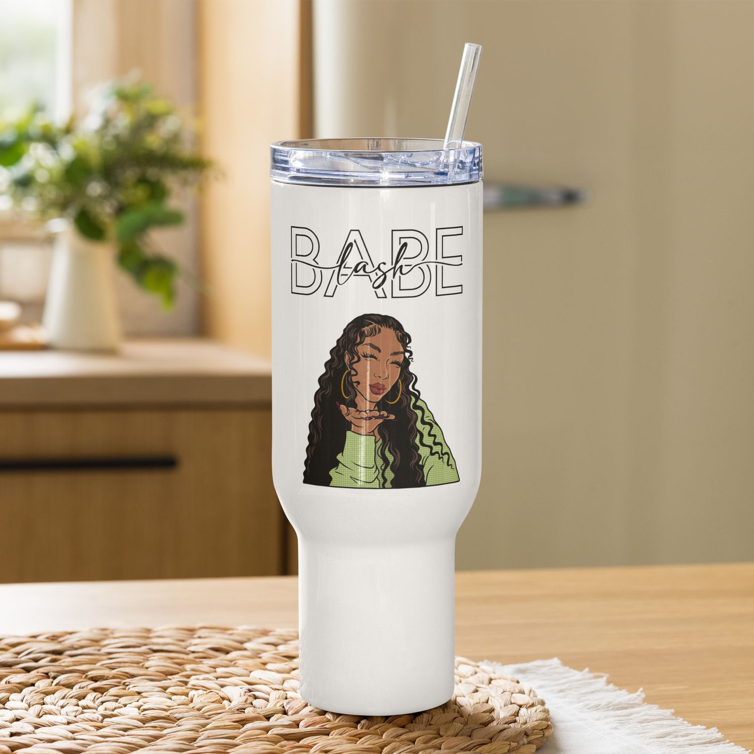 &quot;Lash Babe&quot; 40 oz. Travel Mug w/Handle