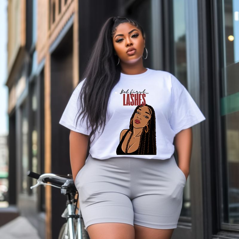 "But First, Lashes" T Shirt
