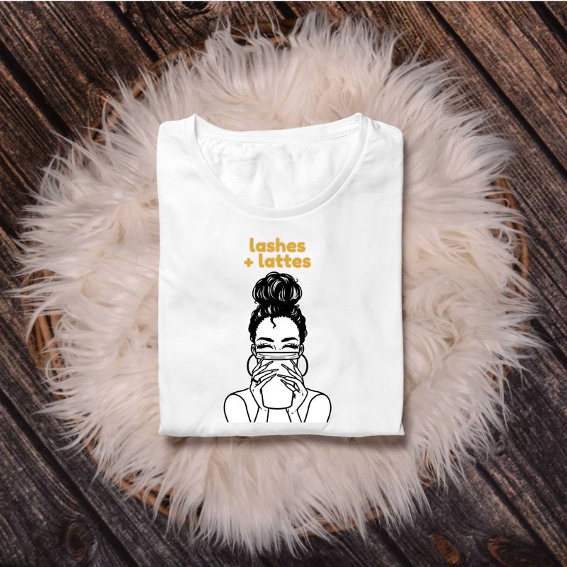 "Lashes + Lattes" T Shirt