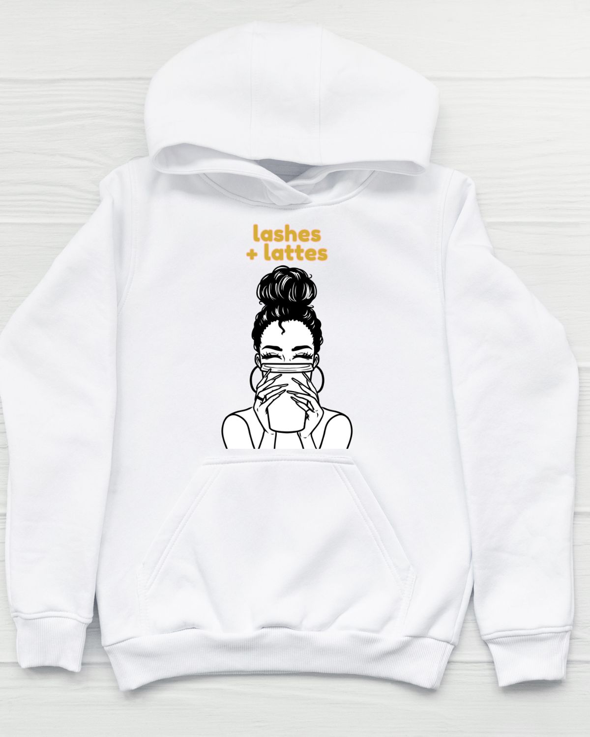 "Lashes + Lattes" Hoodie Sweatshirt