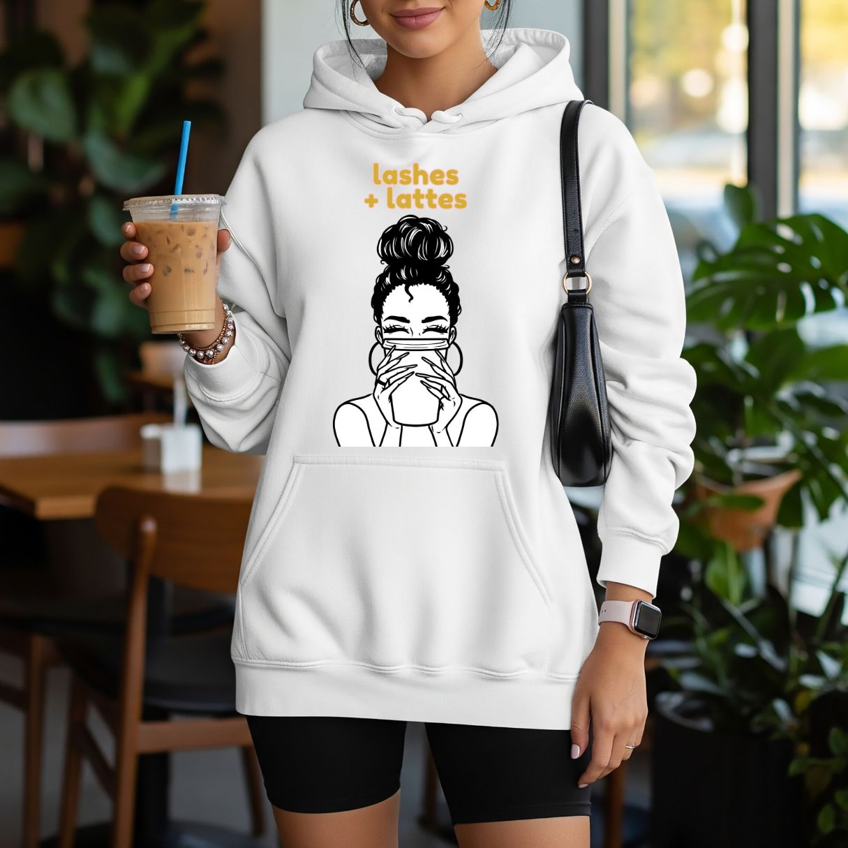 "Lashes + Lattes" Hoodie Sweatshirt