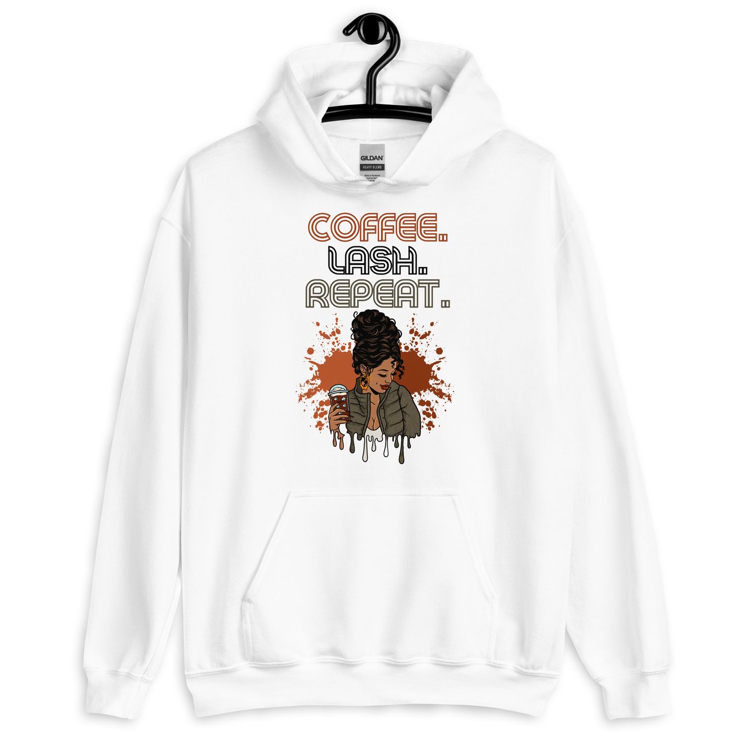 "Coffee. Lash. Repeat" Hoodie Sweatshirt