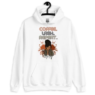 "Coffee. Lash. Repeat" Hoodie Sweatshirt