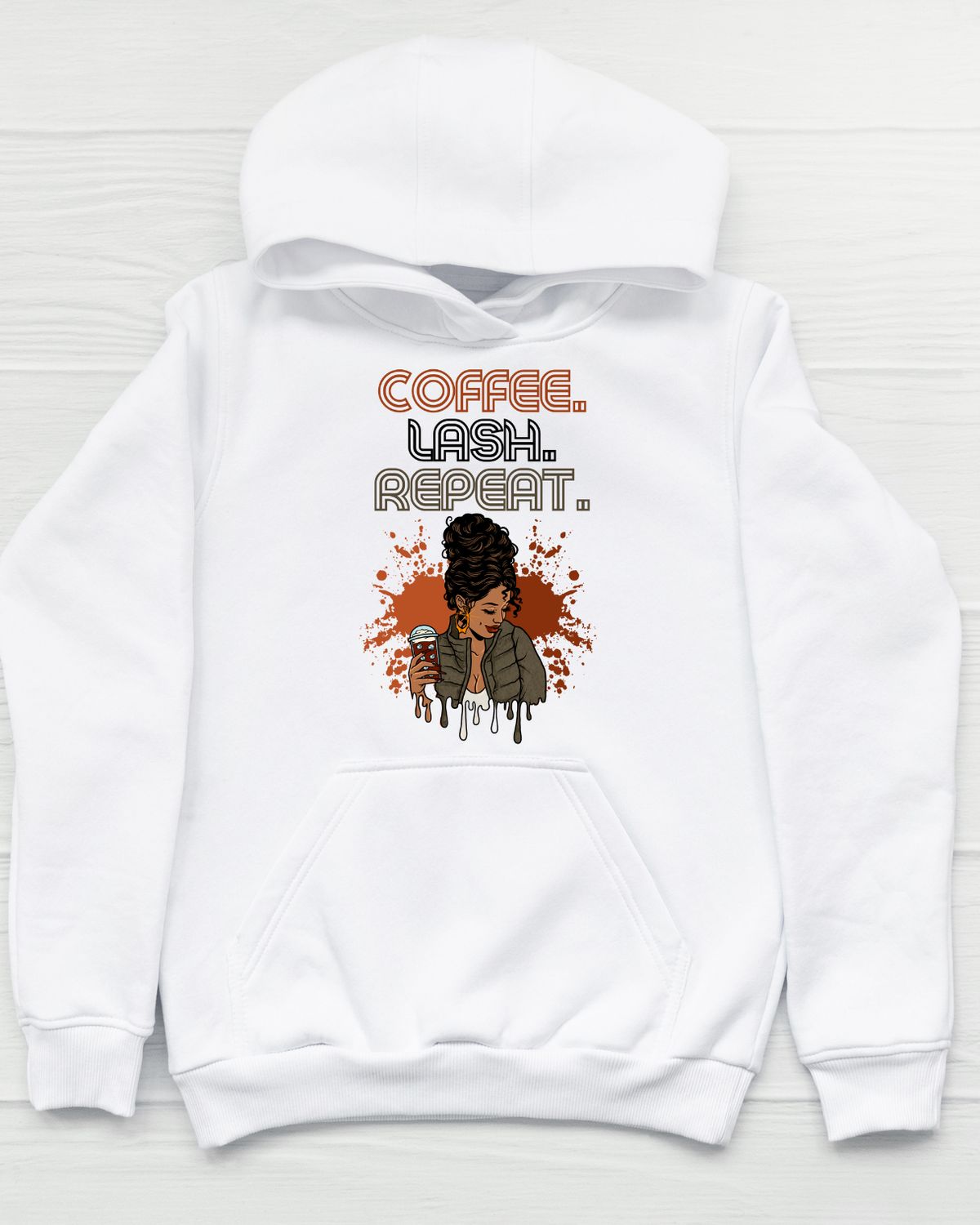 "Coffee. Lash. Repeat" Hoodie Sweatshirt