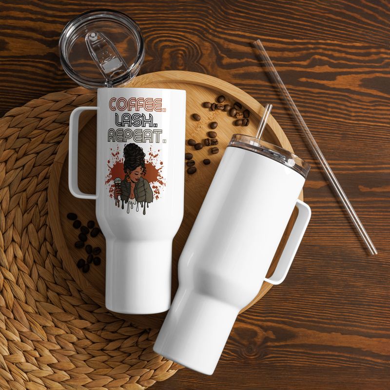 "Coffee.Lash.Repeat" 40oz Travel mug
