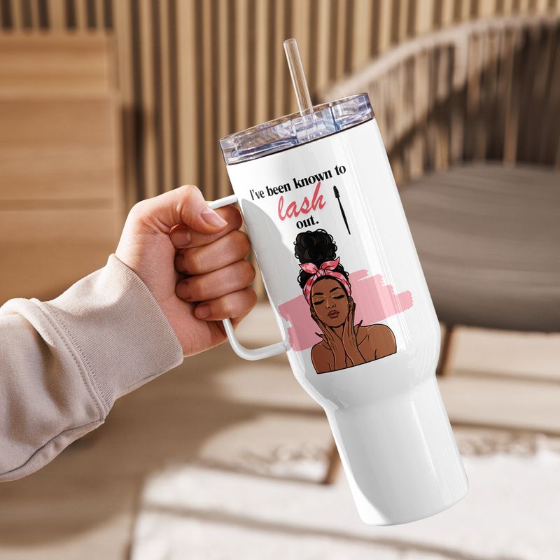 "Known To Lash Out" 40oz Travel mug
