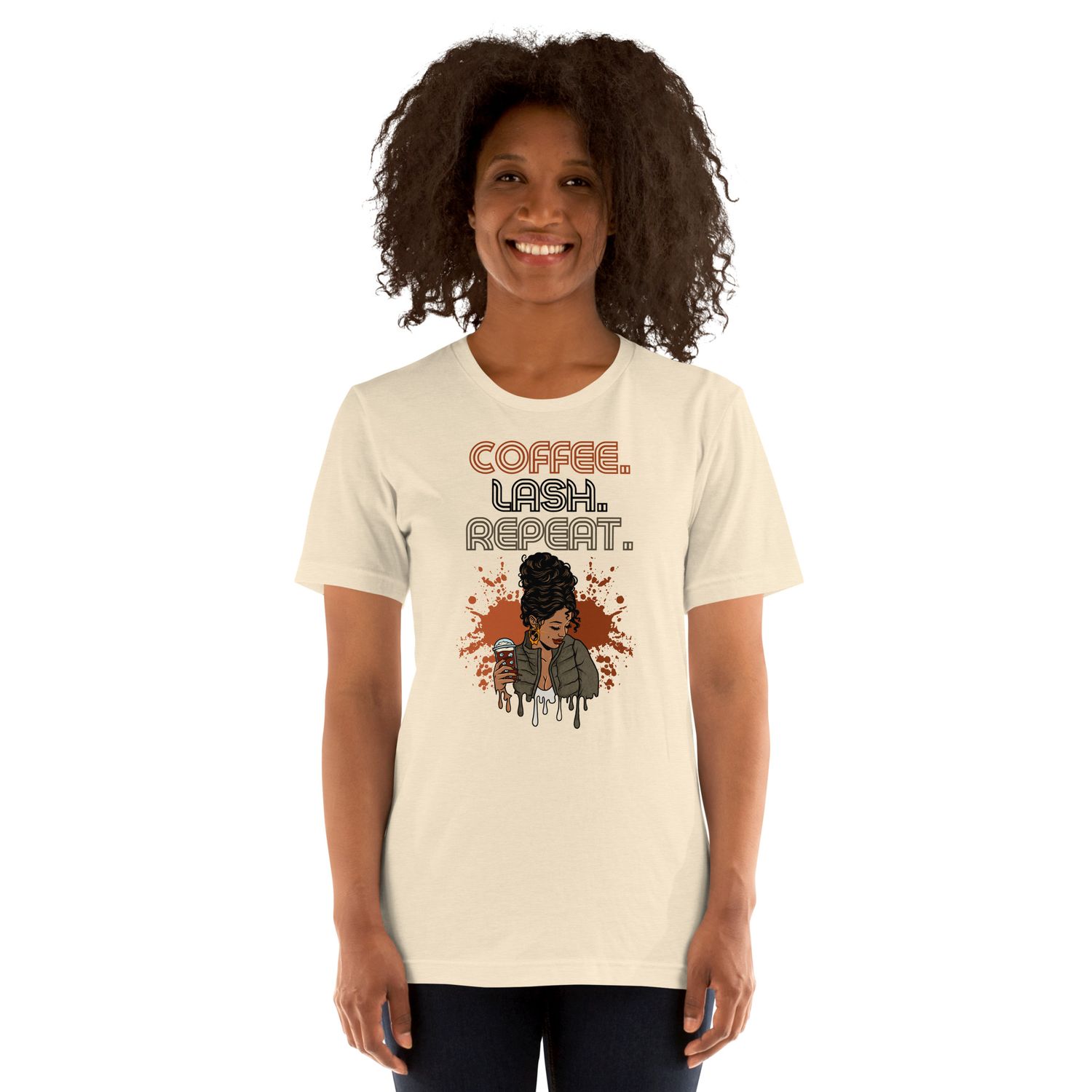 Coffee.Lash.Repeat...T Shirt - Sand